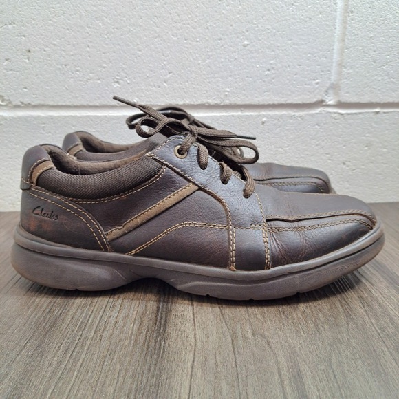 Clarks Collection Men's Casual Brown Leather Lace Up Comfort Shoes US Size 9 M - Picture 2 of 8